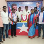 திருச்சி விரகாலூரில் ஸ்டேன் சாமி சிலையை கனிமொழி எம்பி, திருமாவளவன் எம்பி, திறந்து வைத்தனர்